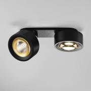 Egger DLS LED-Spot Clippo Optic Duo, schwarz/gold, 2-flg DTW