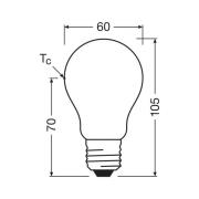 OSRAM LED-Leuchtmittel Birne matt E27 2,2W 4000K 470lm dim