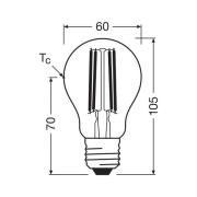 OSRAM LED-Leuchtmittel Birne Filament E27 3,8W 2700K dimmbar