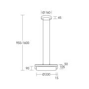 HerzBlut LED-Pendelleuchte Talon, Glas, dimmbar