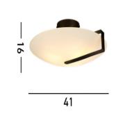 Deckenleuchte Sundial, schwarz/opalweiß, Stahl, Glas, E27