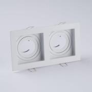 Einbauleuchte Grid Two, 2-flg, weiß, 18,5x10 cm, Alu, GU10