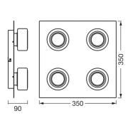 LEDVANCE LED-Deckenleuchte Orbis Flame, chrom, 4-fl., IP44