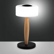 LED-Tischleuchte Elea, schwarz, Höhe 29 cm, Glas, Holz