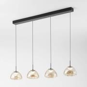 LED-Hängeleuchte Lucille, 4-flammig, cognacfarben, CCT