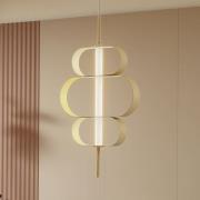Lucande LED-Hängeleuchte Audrina, beige, Metall, dimmbar