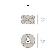 LZF Hängeleuchte Link, Ø 46 cm, elfenbein, Holzfurnier