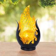 LED-Solar-Tischleuchte 36534, schwarz, gold, Metall, Glas