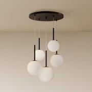 Maytoni Hängelampe Basic form, schwarz, Ø 58 cm, 5-flg. Glas