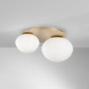 Deckenleuchte Ripple, goldfarben/opal, 2-flammig