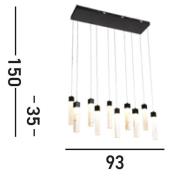 LED-Hängeleuchte Moonbeam, 10-flammig, schwarz, weiß, Metall