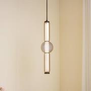 Lucande LED-Hängeleuchte Savete, rauchgrau, Glas, Ø 12 cm
