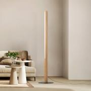 LED-Holzstehleuchte Teo, kiefer, 120 cm, Touchdimmer
