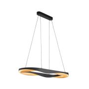 LED-Hängelampe Ascoli, 100 x 36 cm schwarz/gold, Metall, dim