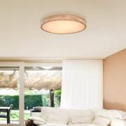 LED-Deckenlampe Rainer, Ø 60 cm, Holzoptik, Metall, CCT