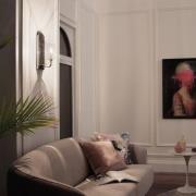 Wandleuchte Kimrose, 1-flammig, nickel poliert