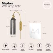 Maytoni Antic Wandleuchte, Glasschirm in Grau