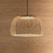 Bover LED-Hängelampe Tanit, Ø 43 cm, schwarz/beige, Stoff