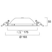 Sylvania LED-Einbauleuchte Start, IP54, 830, Ø 17,5 cm, DALI