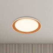 LED-Deckenleuchte Ijus, weiß/holzfarben, Ø 43 cm, Kunststoff
