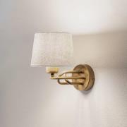 Wandleuchte Lazar, grau/gold antik, Ø 20 cm, Textil/Metall