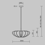 Maytoni Hängeleuchte Cambio, grau, Ø 58 cm, Filz, E27