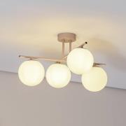 Deckenleuchte Aurora, beige, Ø 50 cm, 4-flammig, Glas, E14
