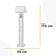 Stehleuchte Miriel, Höhe 170 cm, Textil, Holz