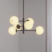 Hängeleuchte Aurora, schwarz, Ø 60 cm, 6-flammig, Glas, E14