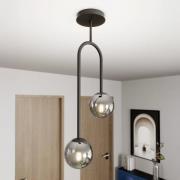 Deckenlampe Atria, rauchgrau/schwarz, Höhe 76 cm, 2-flg.