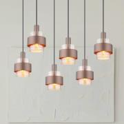 Hängelampe Milley, Länge 96 cm, bronzefarben, 6-flg., Metall