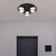 LED-Deckenlampe Belinda, Ø 38 cm, rauchgrau, 3-flg., Glas