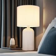 Tischlampe Sofia, weiß, Höhe 50 cm, Stoff/Glas