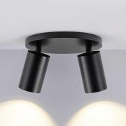 Deckenspot CAN TILT, schwarz, Ø 20 cm, 2-flammig Metall GU10