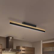 Quitani LED-Deckenleuchte Keijo, schwarz/eiche