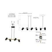 Hängelampe Lume schwarz/gold antik Länge 66 cm 4-flg. Metall
