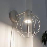Wandlampe STARLIGHT, cremeweiß 1-flg. Ø 18 cm Metall Stecker