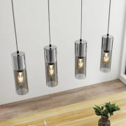 Pendellampe Eleen mit 4 Rauchglaszylindern