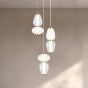 LED-Hängelampe Shiny, Ø 60 cm, klar/weiß, Glas