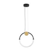 LED-Hängelampe Briana, Ø 30 cm, schwarz/goldfarben, Metall