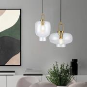 Pendellampe Oslo, Ø 23 cm, klar/goldfarben, Glas