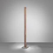 Quitani LED-Stehleuchte Elis, nussbaum/nickel
