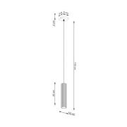 Pendellampe Karbon, weiß, Ø 6 cm, Aluminium