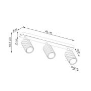 Deckenstrahler Karbon, schwarz, Länge 45 cm, Alu, 3-flg.