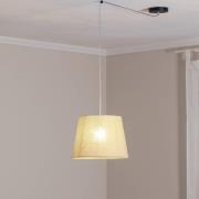 Pendellampe Ascot, beigefarben, Ø 38 cm, Stoff, dezentral