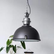 Hängeleuchte Bikkel, Ø 42 cm, schwarz, Metall, Glas, E27