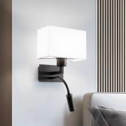 Wandlampe Harry, eckig, schwarz/schwarz/weiß