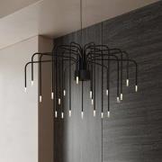 Karman LED-Hängelampe BOOM, schwarz, Metall, Ø 90 cm 22-flg.