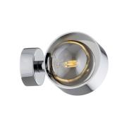 Wandleuchte Mado, Stahl chromfarben, Glas rauch, 1-flammig