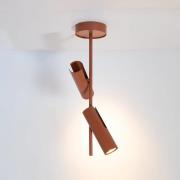 Deckenspot Leda 2, ziegelrot, 2-flammig, Höhe 55 cm